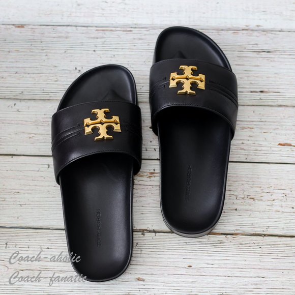 Tory Burch Shoes - NIB Tory Burch Everly Anatomic Cloud Leather Slide Sandal in Black Size 7
